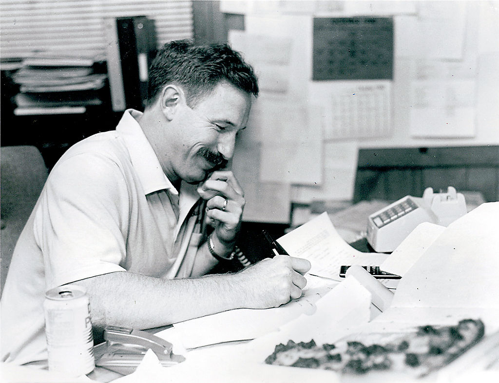 Bob Burchard takes orders for Cougar season basketball passes (copy)